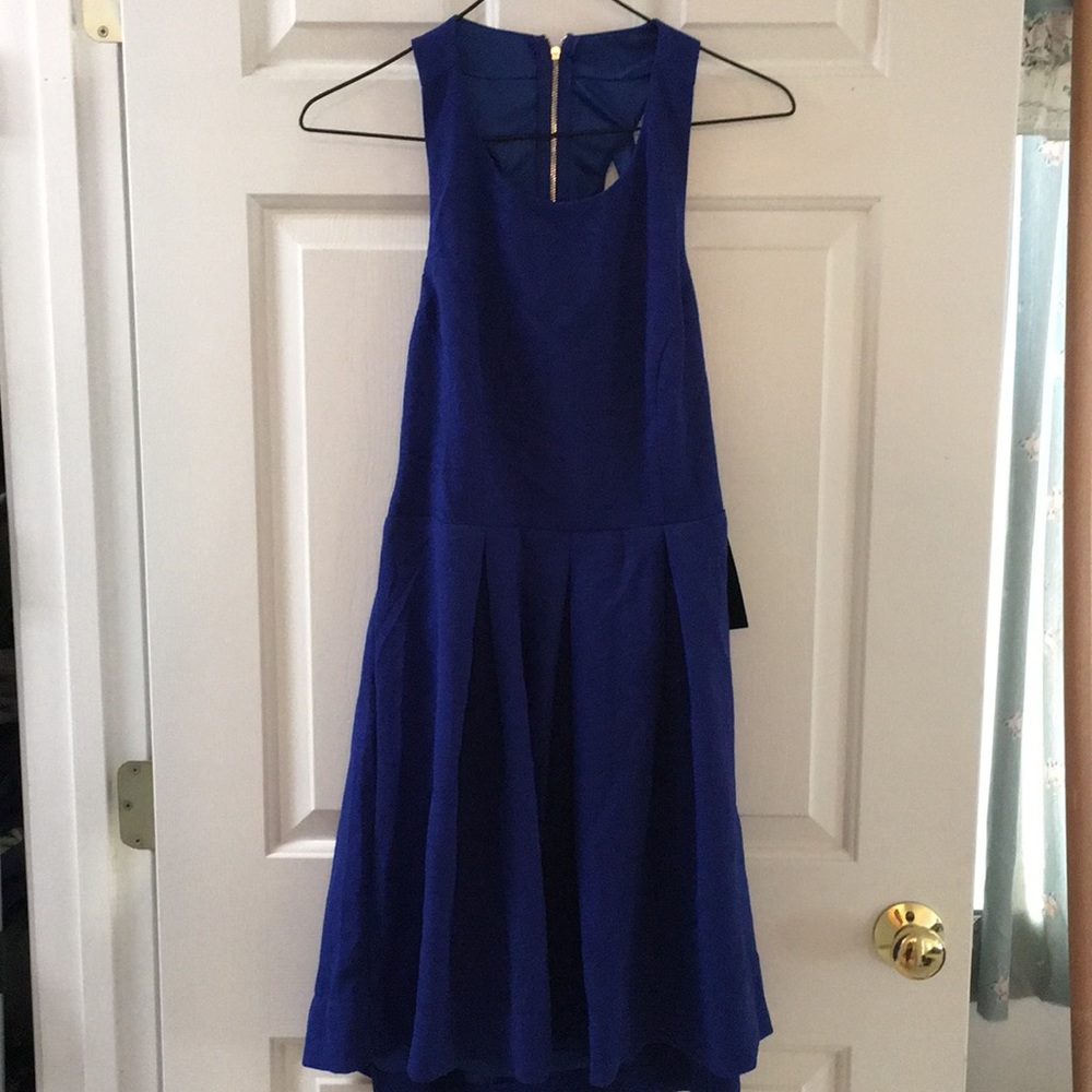 Lulu’s royal blue cut out back mini dress NWT